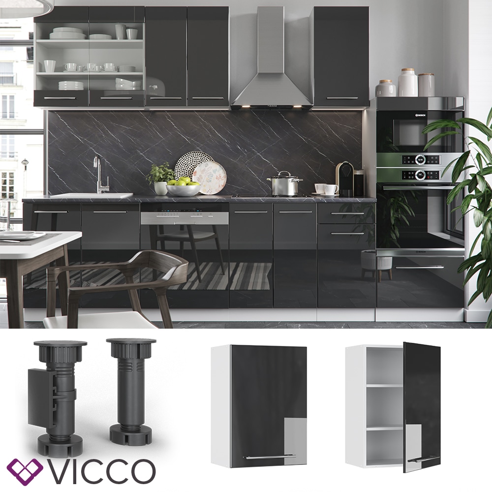 VICCO H&auml;ngeschrank 50 cm Anthrazit K&uuml;chenzeile Unterschrank Fame - Bild 1