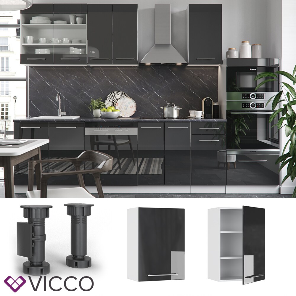VICCO Hängeschrank 50 cm Anthrazit Küchenzeile Unterschrank Fame