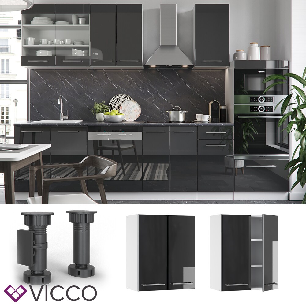 VICCO Hängeschrank 60 cm Anthrazit Küchenzeile Unterschrank Fame
