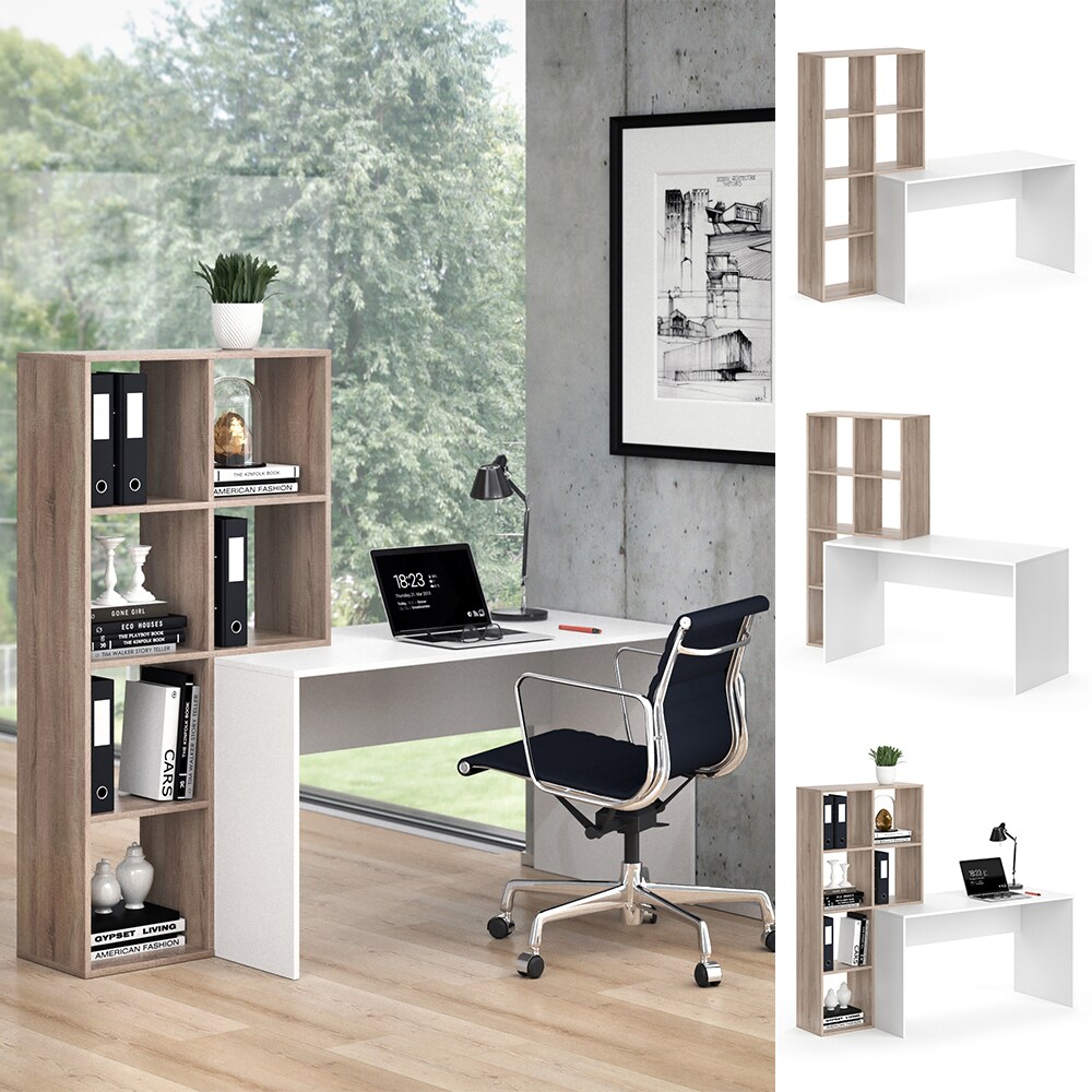 Vicco Schreibtisch mit Regal Mara Sonoma Raumteiler Computertisch Arbeitstisch