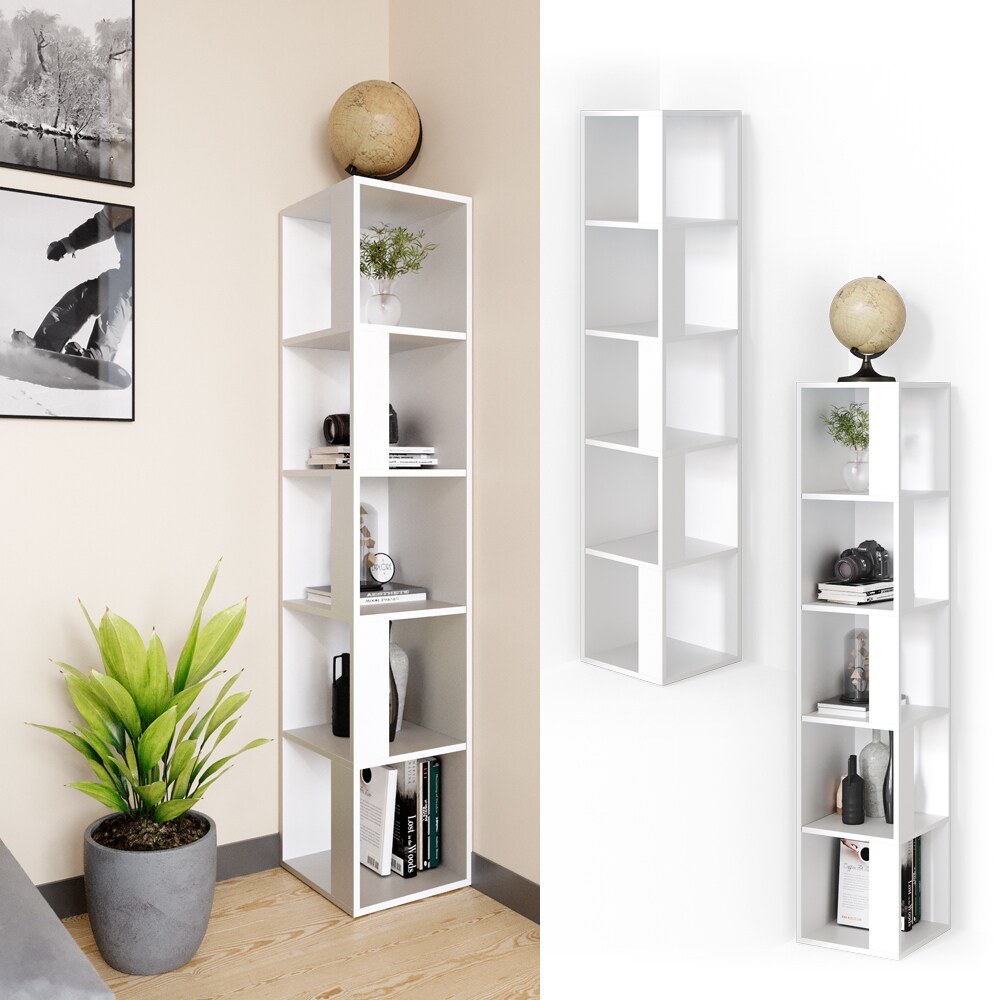 Vicco Eckregal Lio weiß Standregal Bücherregal Wandregal Raumteiler 5 Ebenen | 04251421946057