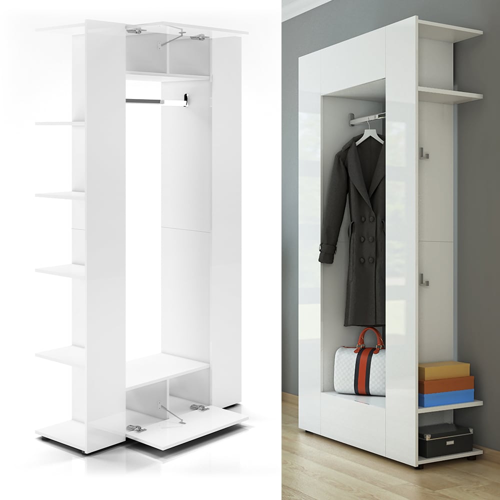 Vicco Dielenschrank Mats wei&szlig; Flurgarderobe Garderobe Kleiderschrank Flurm&ouml;bel - Bild 1