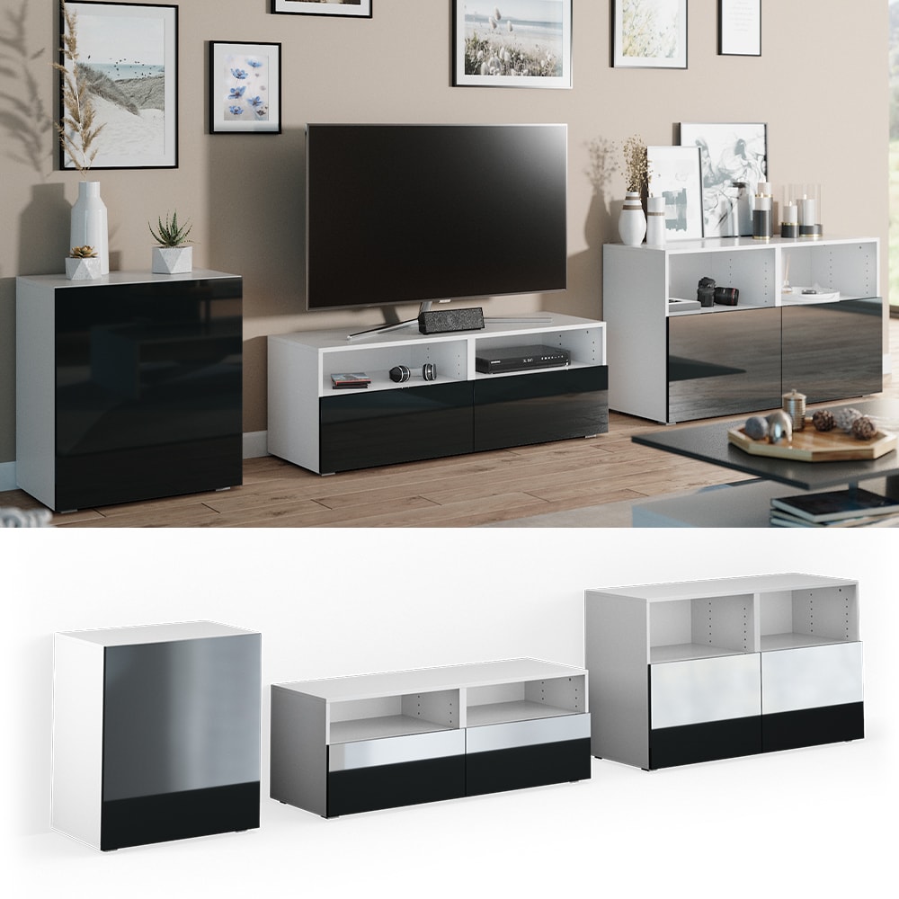 VICCO Wohnwand 3er Set COMPO Lowboard Sideboard Schrank Regal Schranksystem - Bild 1