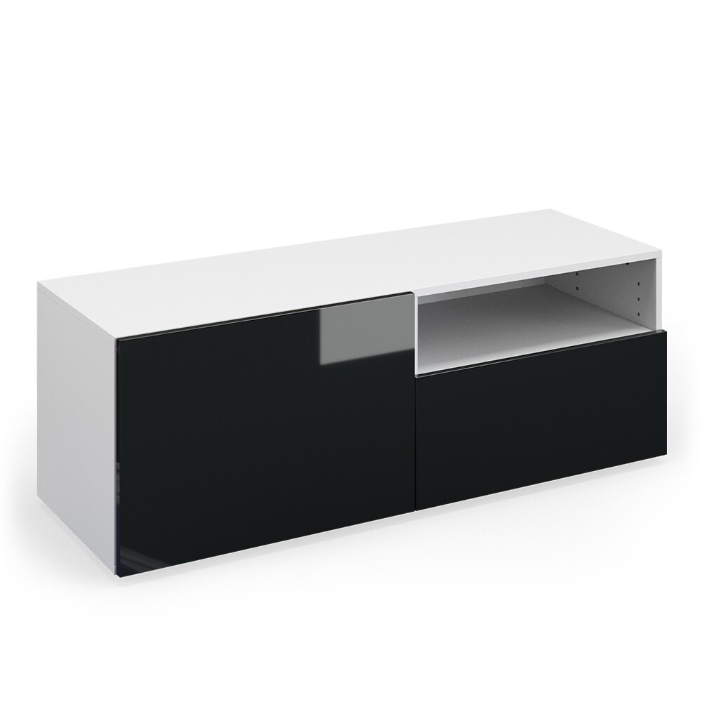 VICCO TV Lowboard COMPO Sideboard Fernsehtisch Kommode wei&szlig; anthrazit hochglanz - Bild 1