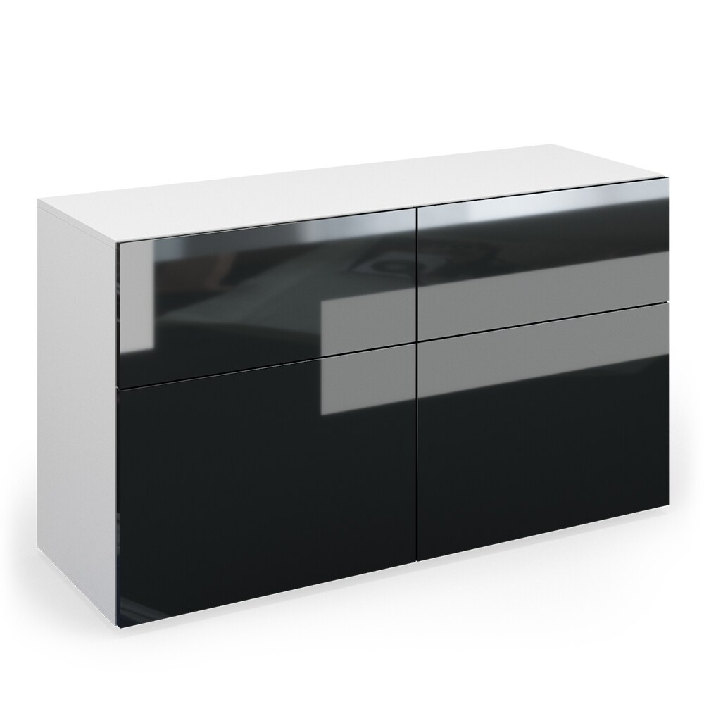 VICCO Sideboard COMPO Highboard Anrichte Kommode Schrank wei&szlig; anthrazit hochglanz - Bild 1