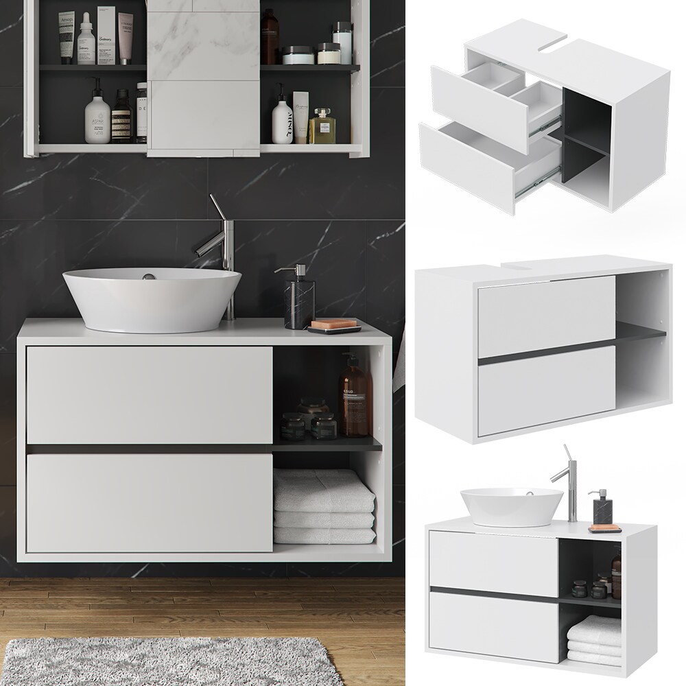 Vicco Wachtischunterschrank Viola Weiß Badschrank Waschbeckenunterschrank hängend | 04251421948419