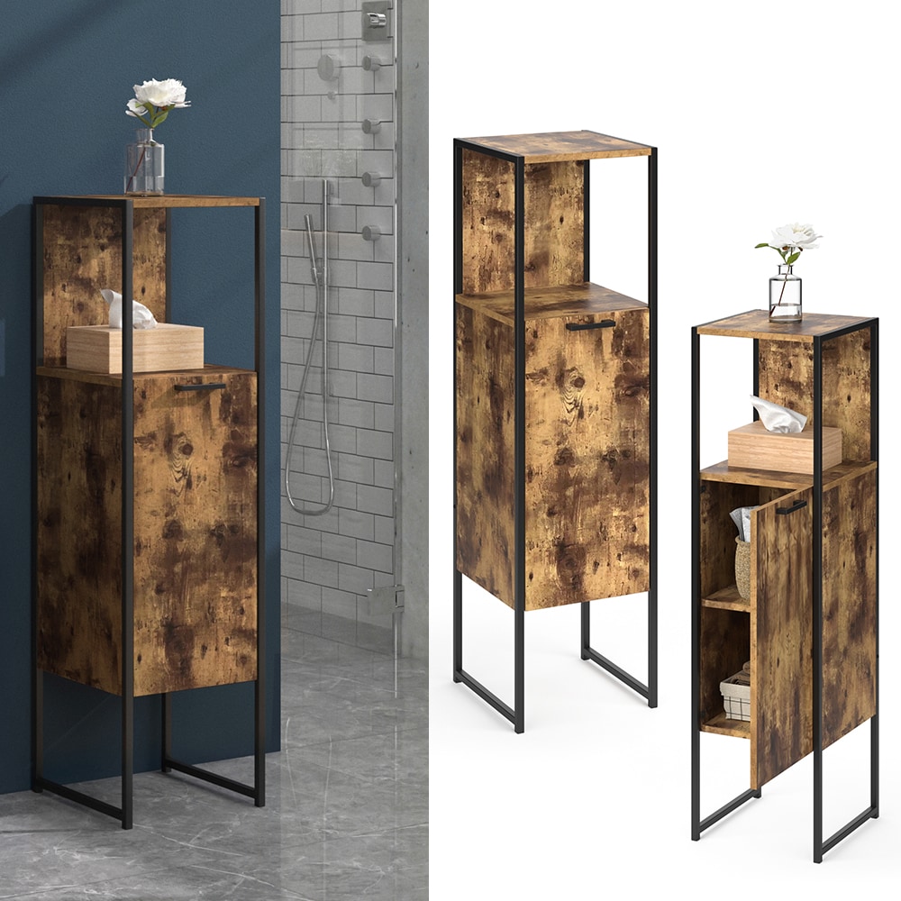 Vicco Badschrank Fyrk Vintage Badezimmerschrank Midischrank Badregal 3 F&auml;cher - Bild 1