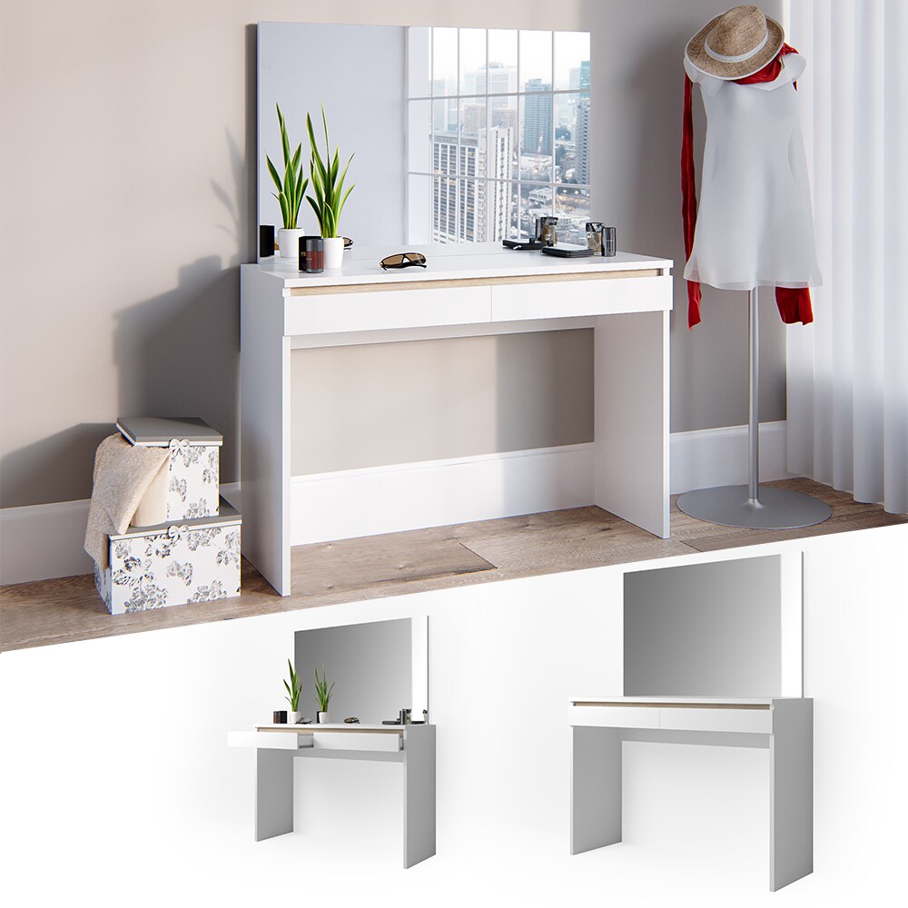 Schminktisch Emma Frisiertisch Frisierkommode Kommode Wei&szlig; Sonoma Vicco - Bild 1
