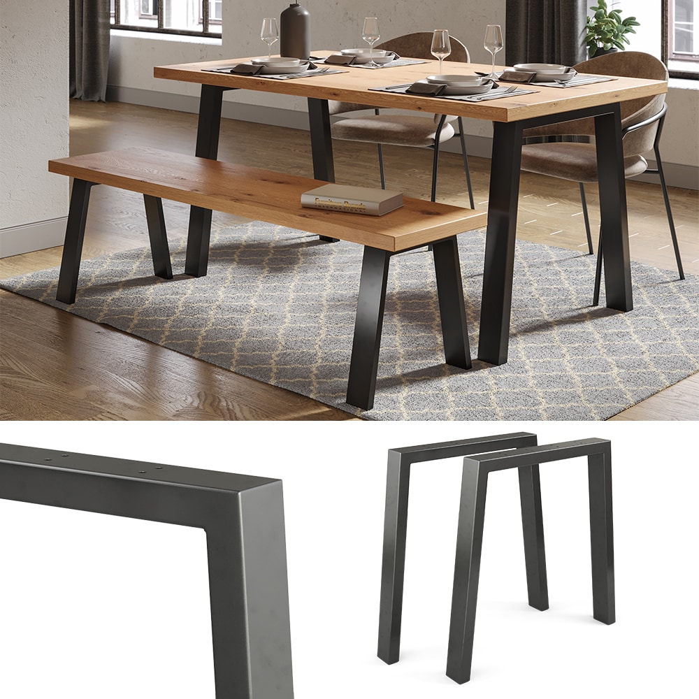 Vicco Loft Tischkufen U-Form 72cm Tischbeine DIY Tischgestell Esstisch M&ouml;belf&uuml;&szlig;e - Bild 1