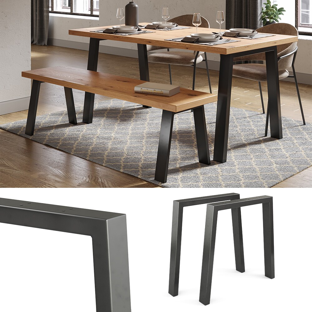 Vicco Loft Tischkufen U-Form 72cm Tischbeine DIY Tischgestell Esstisch Möbelfüße