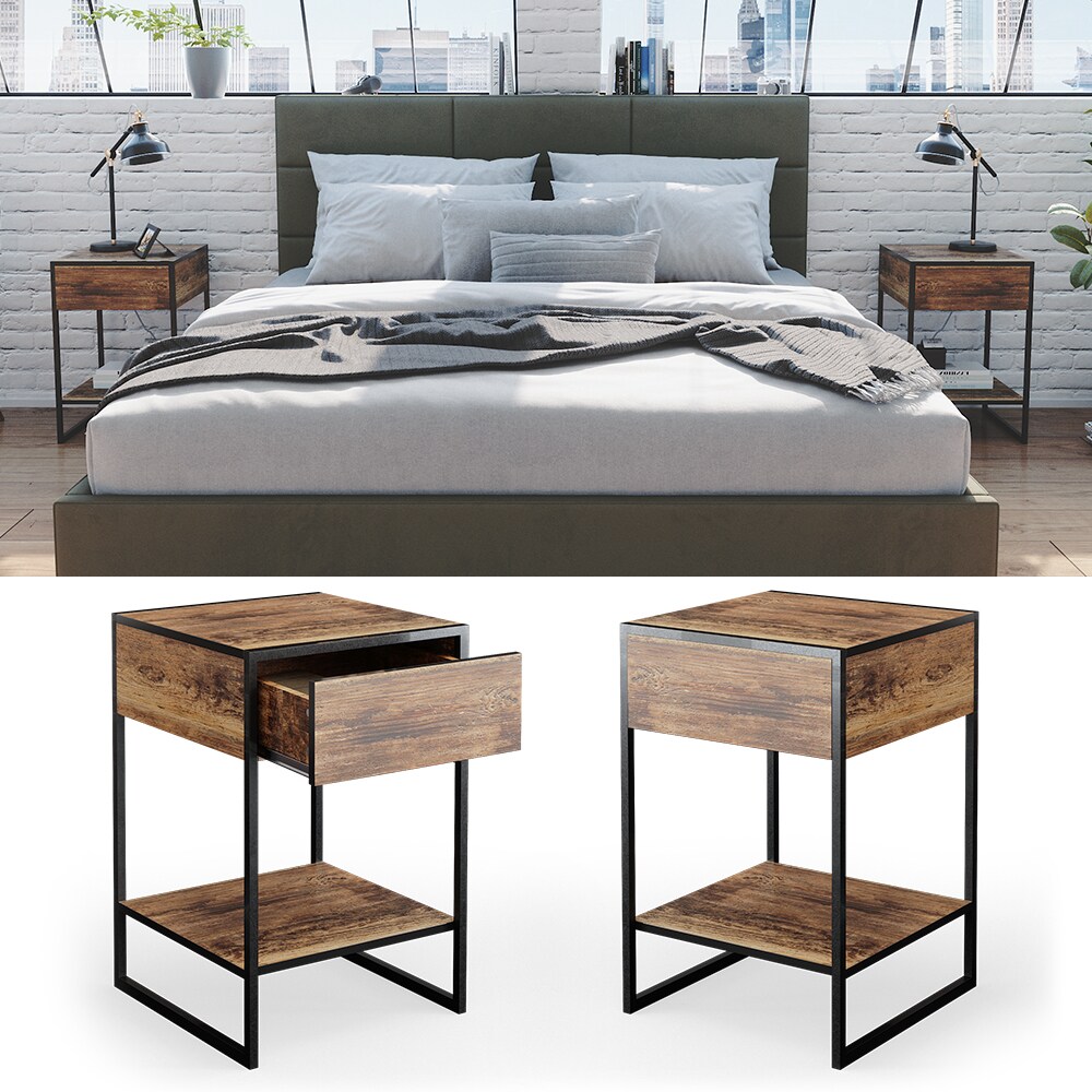 Vicco Nachttisch Nachtkommode Nachtschrank Fyrk 2er Set Boxspringbett Schublade - Bild 1