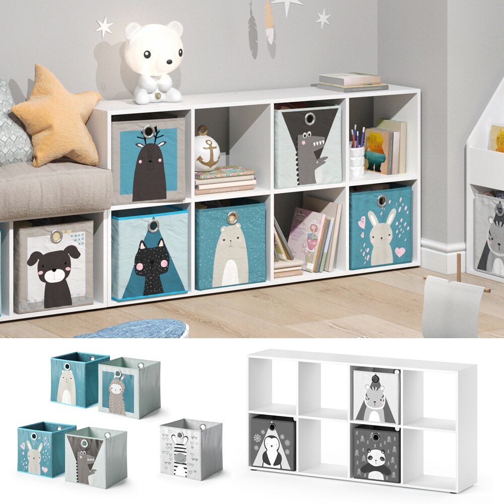 Vicco Kinderregal 8 F&auml;cher inklusive Kinder Faltboxen B&uuml;cherregal Aufbewahrungsregal Spielzeug - Bild 1