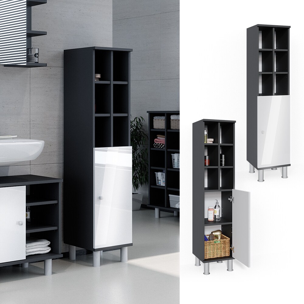 Vicco Badschrank Fynn Midischrank 8 F&auml;cher Hochschrank Badezimmerschrank Bad - Bild 1