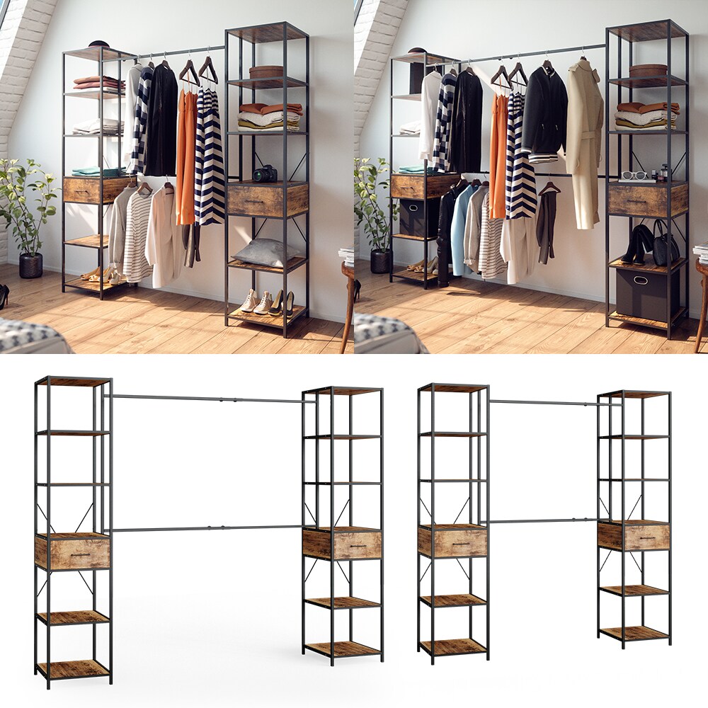 Vicco Kleiderschrank Dielenschrank Fyrk ausziehbar offener Schlafzimmerschrank | 04251421950481