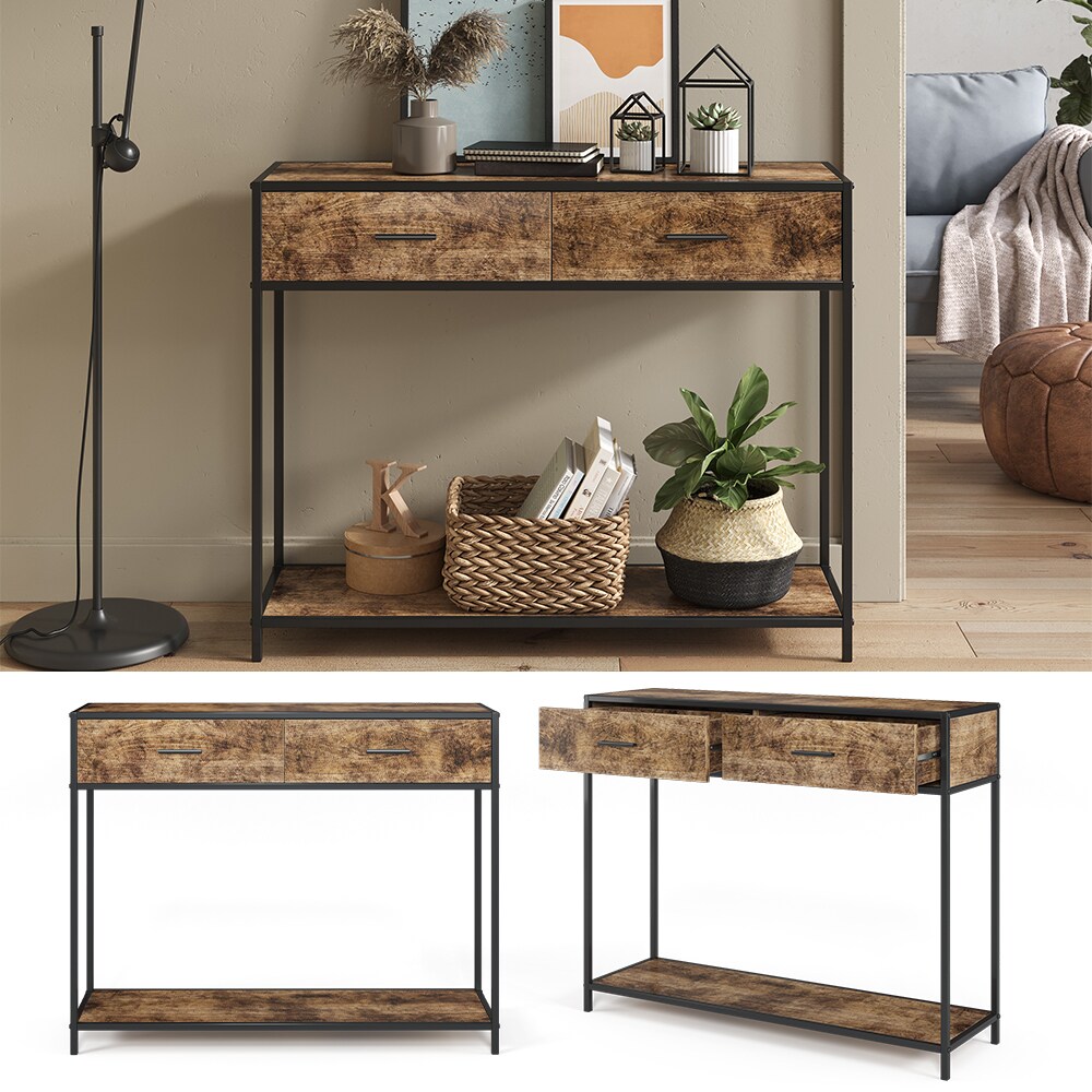 Vicco Konsolentisch Beistelltisch Flurtisch Fyrk 100x80x30cm 2 Schubladen Tisch | 04251421950504