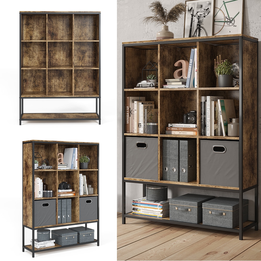 Vicco B&uuml;cherregal Raumteiler Standregal Fyrk 9 F&auml;cher Ablage Aufbewahrungsregal - Bild 1