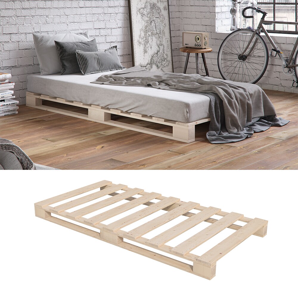 VitaliSpa Palettenbett Holzbett Palettenm&ouml;bel 100x200cm Bettgestell Futonbett - Bild 1