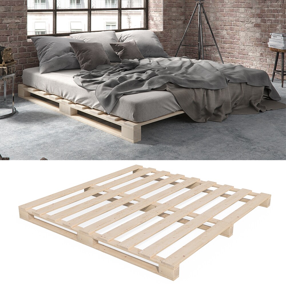 VitaliSpa Palettenbett Holzbett Palettenm&ouml;bel 200x200cm Bettgestell Futonbett - Bild 1