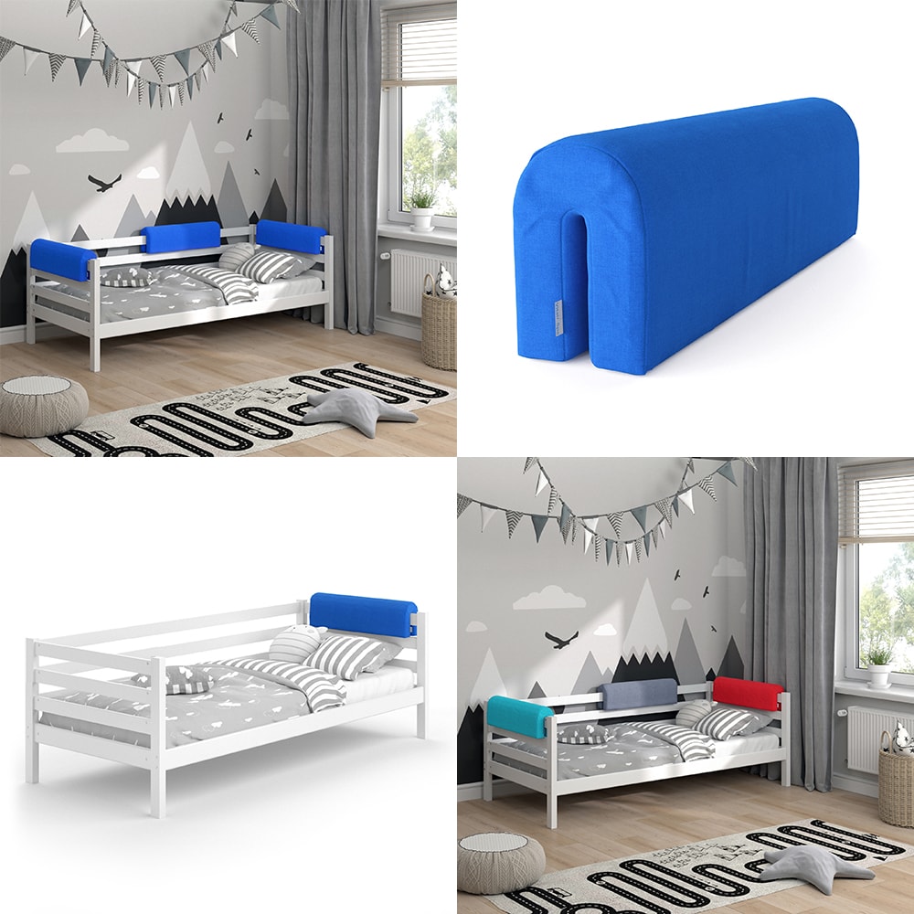 Vitalispa Bettkantenschutz Bettumrandung Kinderbett Kantenschutz blau Babybett