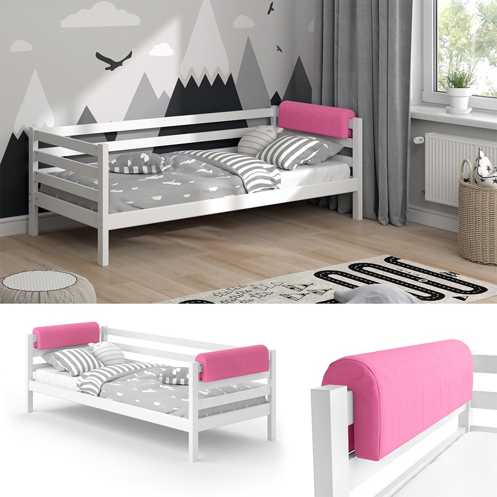 Vitalispa Bettkantenschutz Bettumrandung Kinderbett Kantenschutz rosa Babybett - Bild 1