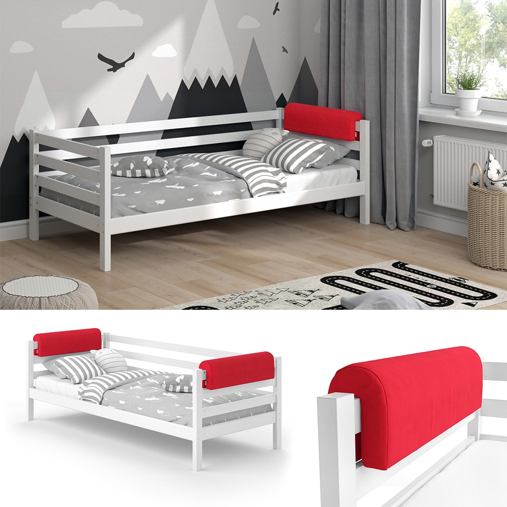 Vitalispa Bettkantenschutz Bettumrandung Kinderbett Kantenschutz rot Babybett - Bild 1