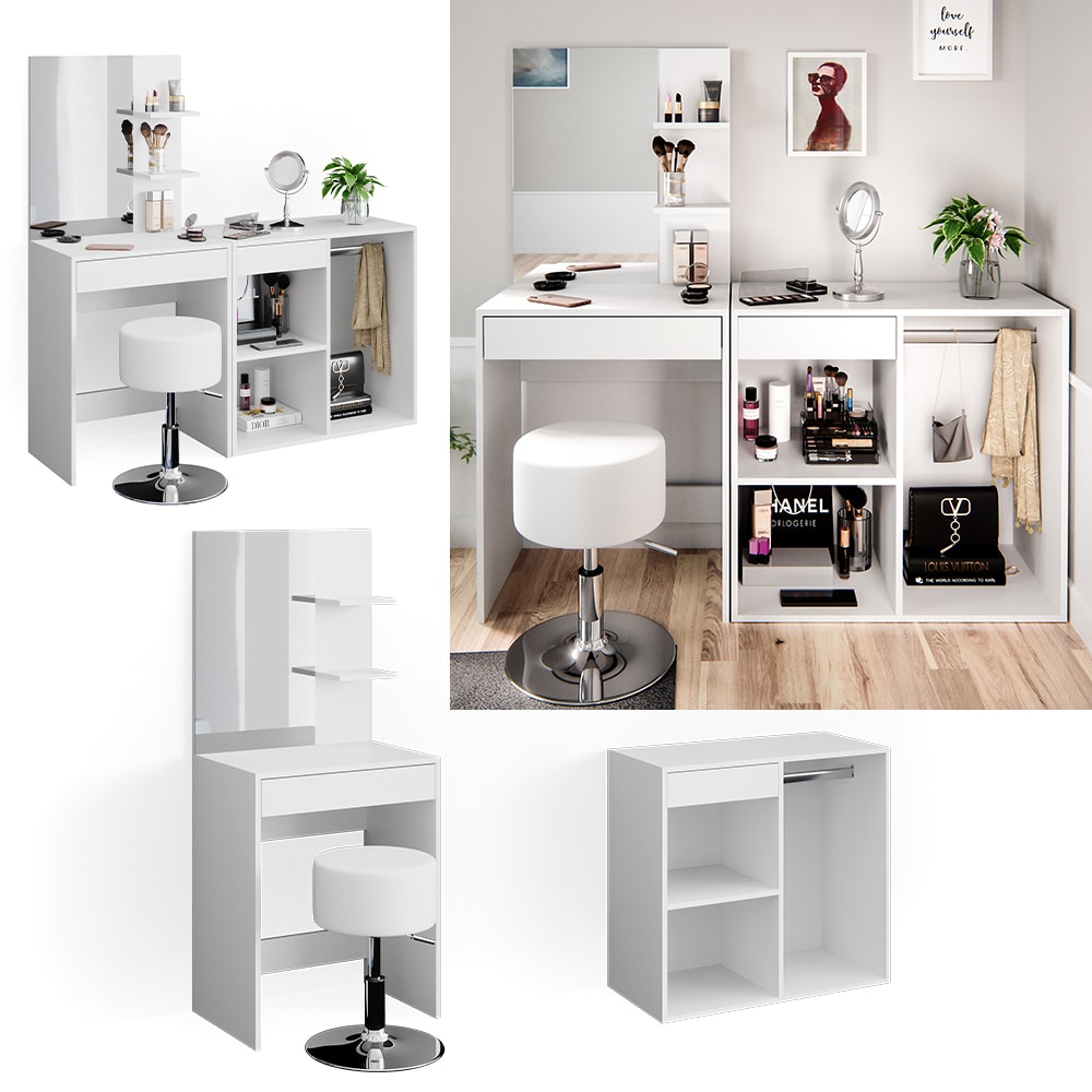 Vicco Schminktisch Frisiertisch Schminkkommode Isabelle + Hocker Beistellschrank - Bild 1