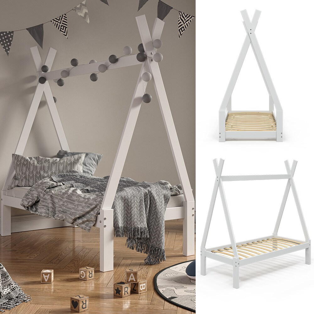 VitaliSpa Kinderbett Tipibett Umbaubett 70x140cm weiss Indianerbett Hausbett - Bild 1