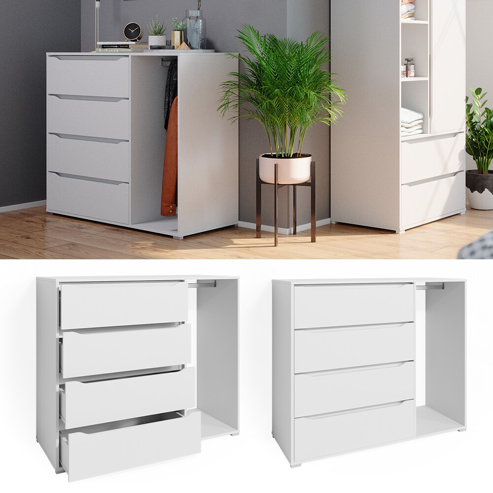 Vicco Kommode Schubladenkommode Highboard Ruben mit Kleiderstange 4 Schubladen | 04251421952621