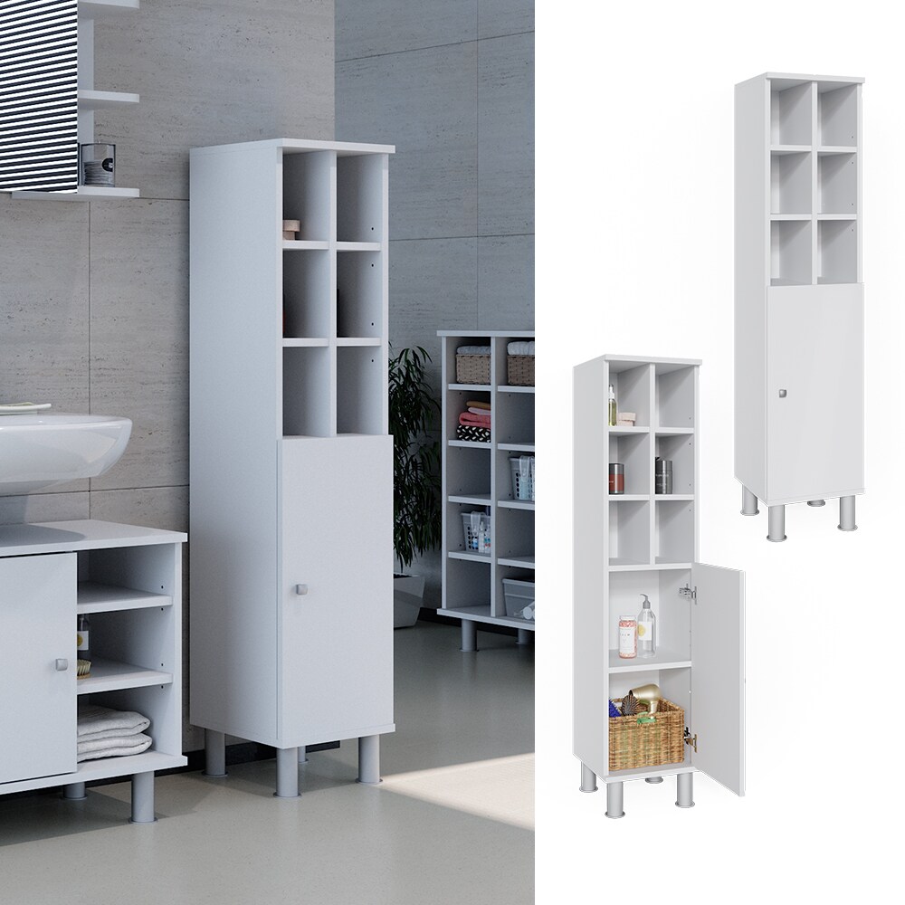 Vicco Badschrank Fynn Midischrank 8 Fächer Hochschrank Badezimmerschrank Bad | 04251421949362