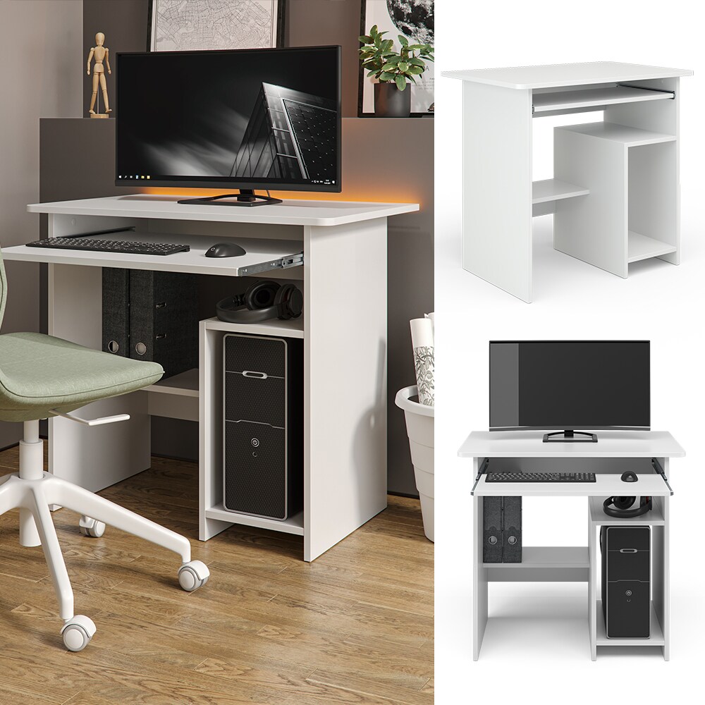 Vicco Schreibtisch B&uuml;rotisch Arbeitstisch Simon wei&szlig; Computertisch Laptoptisch - Bild 1