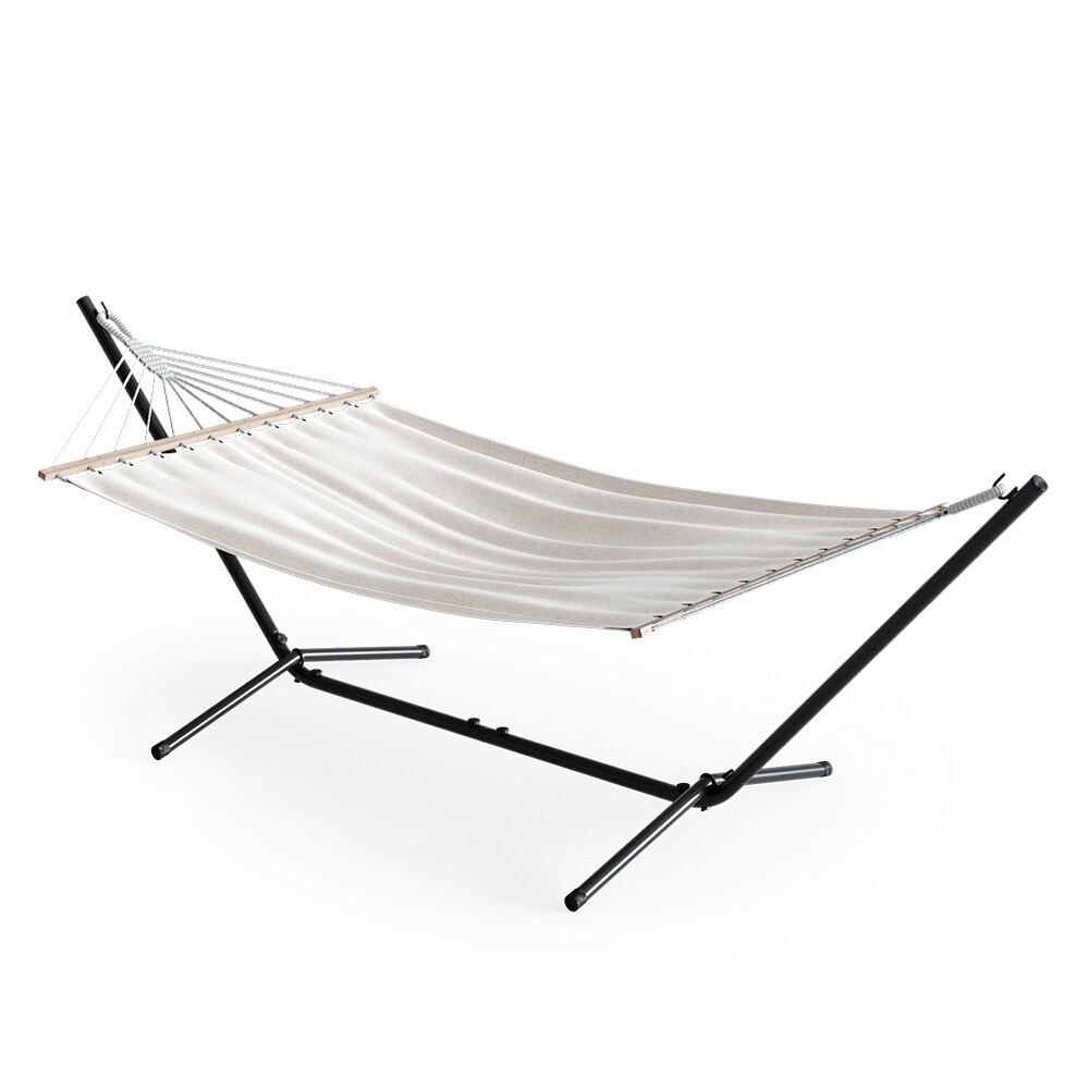 H&auml;ngemattengestell H&auml;ngematte mit Gestell 350cm wei&szlig; Metallgestell Sonnenliege - Bild 1