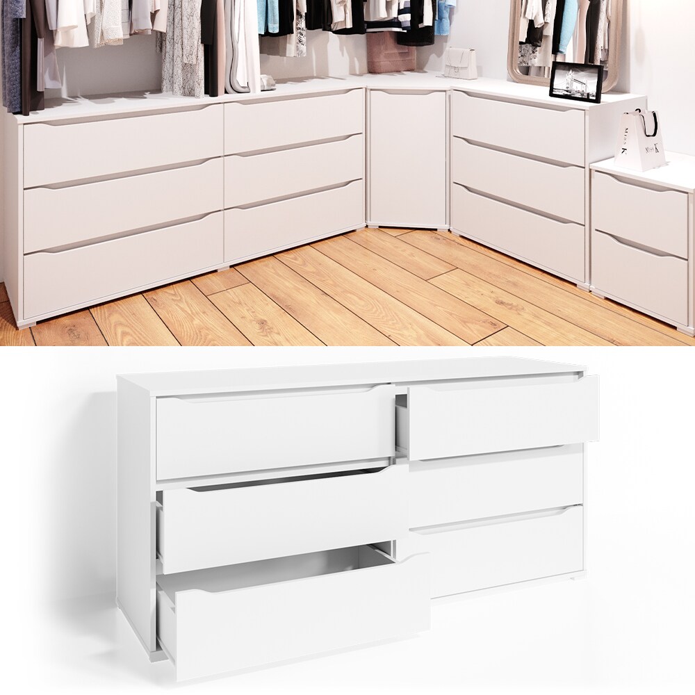 VICCO Kommode RUBEN Weiß 6 Schubladen 160 cm Sideboard Mehrzweckschrank Schrank | 04251421967625