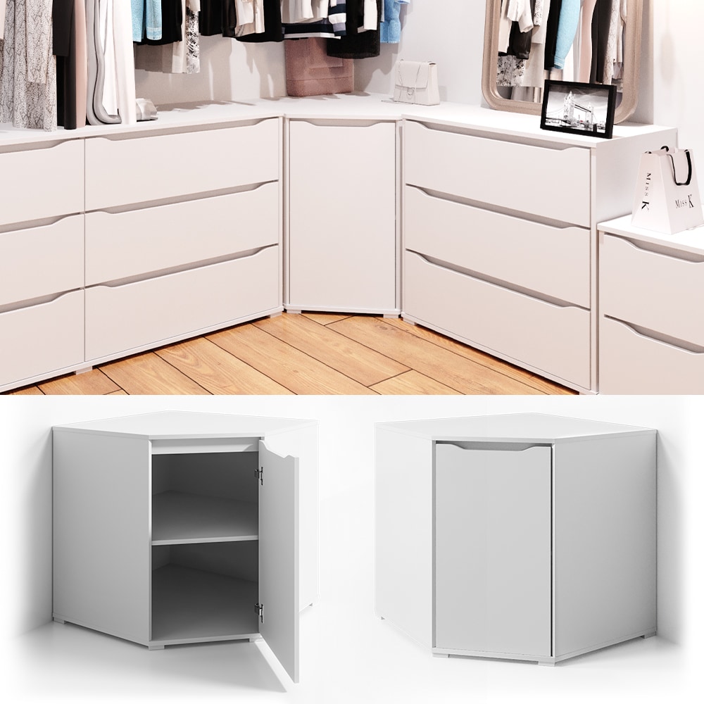 VICCO Eck Kommode RUBEN Wei&szlig; Sideboard Mehrzweckschrank Schrank Kleiderschrank - Bild 1