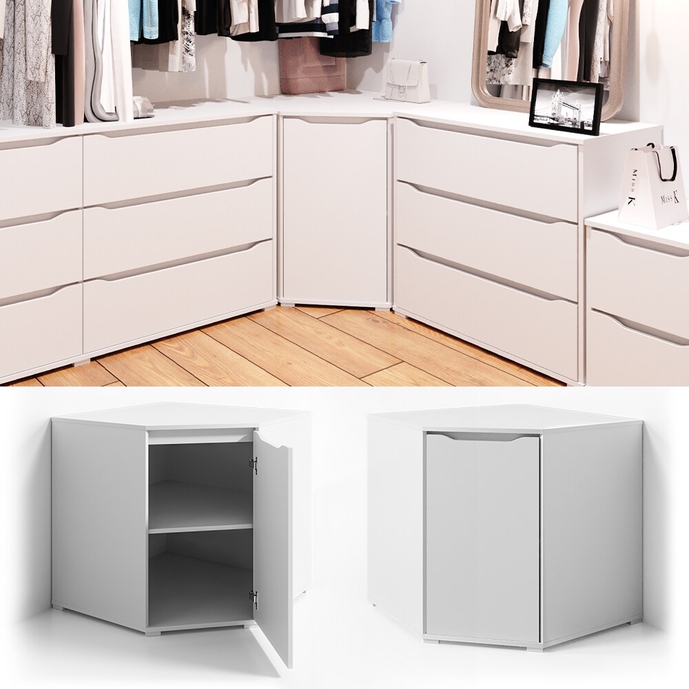 VICCO Eck Kommode RUBEN Weiß Sideboard Mehrzweckschrank Schrank Kleiderschrank | 04251421932036