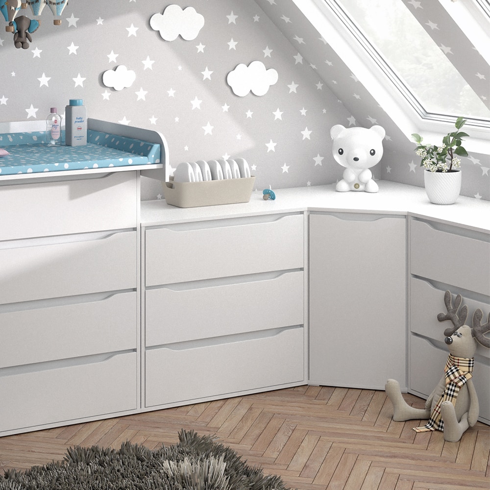 VICCO Eck Kommode RUBEN Weiß Sideboard Mehrzweckschrank Schrank Kleiderschrank online kaufen bei Netto