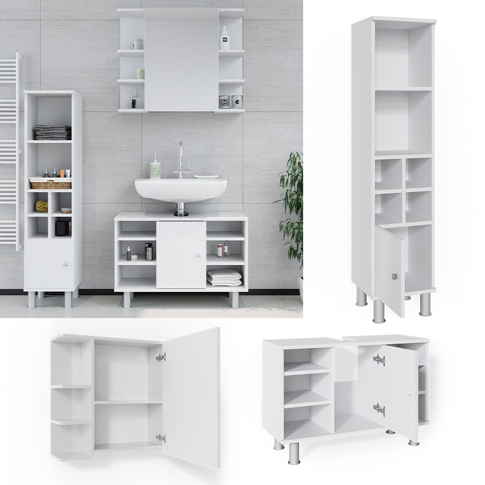 Vicco Badm&ouml;bel Set 3tlg Fynn Spiegelschrank Waschbeckenunterschrank Hochschrank - Bild 1