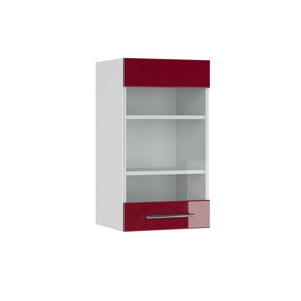 VICCO Hängeglasschrank 40 cm Bordeaux Hochglanz Küchenschrank Hängeschrank Küchenzeile Fame-Line