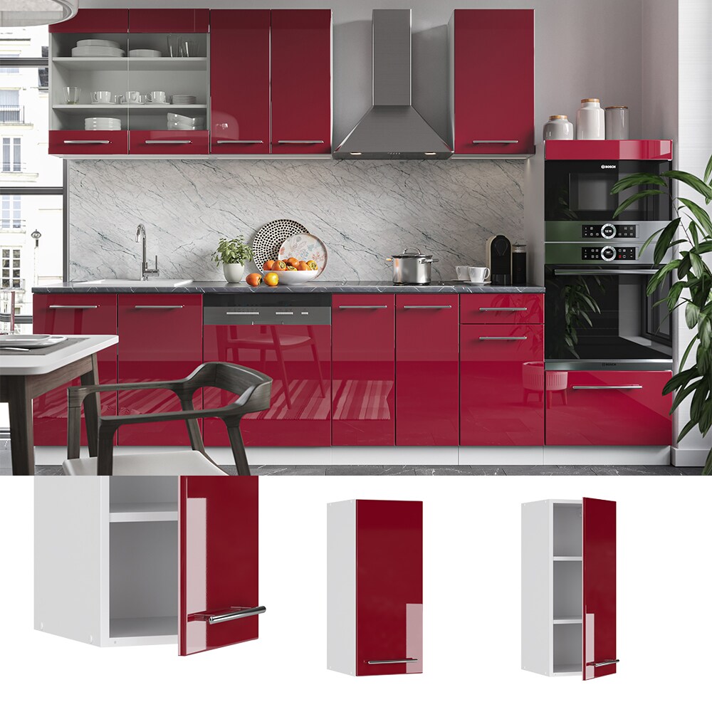 VICCO Hängeschrank 30 cm Bordeaux Hochglanz Küchenschrank Oberschrank Küchenzeile Fame-Line