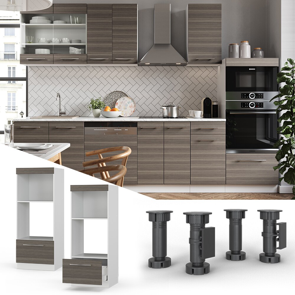 VICCO Mikrowellenschrank 60 cm Edelgrau K&uuml;chenschrank Backofen K&uuml;chenzeile Fame-Line - Bild 1