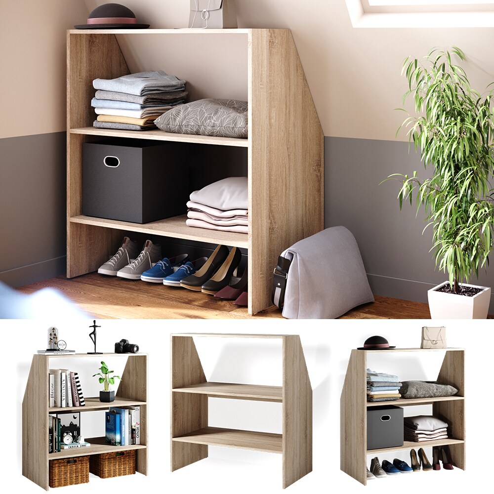 VICCO Dachschrägenregal Bücherregal Wandregal Standregal Regal Dachschräge Sonoma Eiche