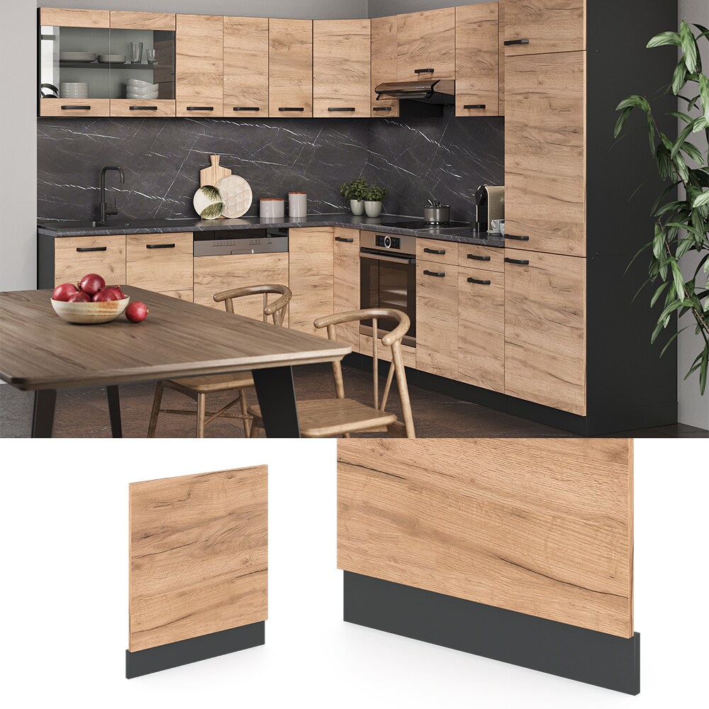 VICCO K&uuml;chenschrank Geschirrsp&uuml;lerblende 60 cm R-Line Anthrazit - Bild 1