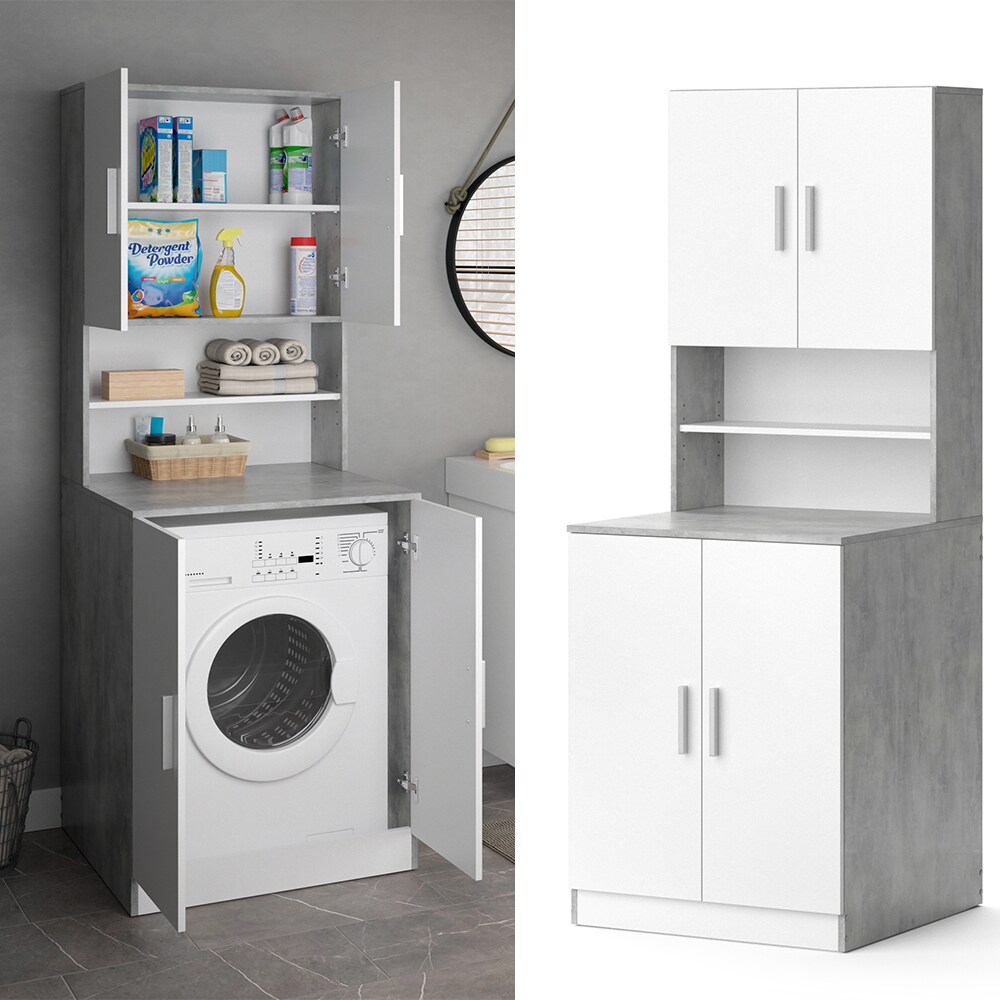 Vicco Waschmaschinenschrank Badschrank Hochschrank Liana beton Badregal Überbau | 04251421961494