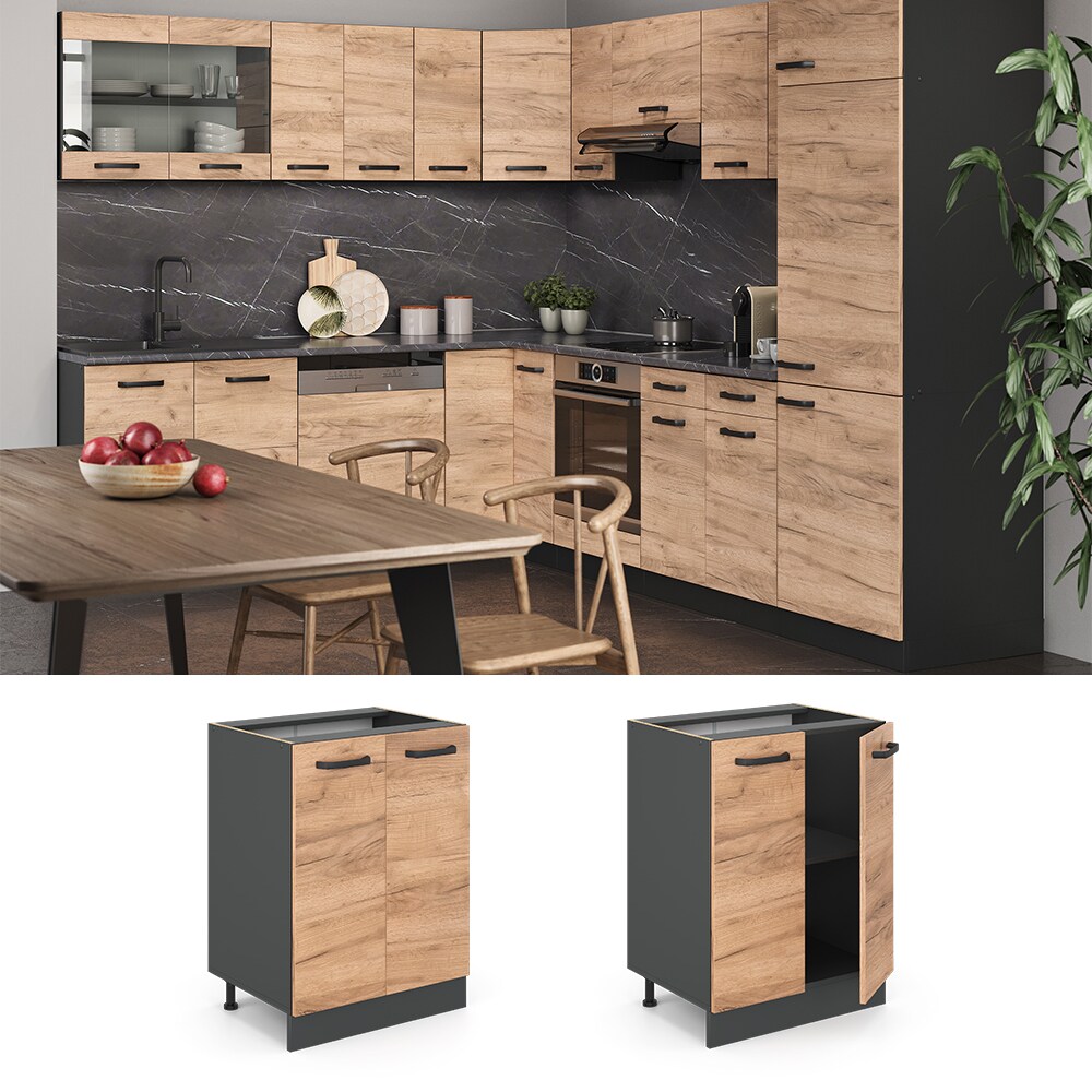 VICCO Küchenschrank Unterschrank60 cm R-Line Anthrazit