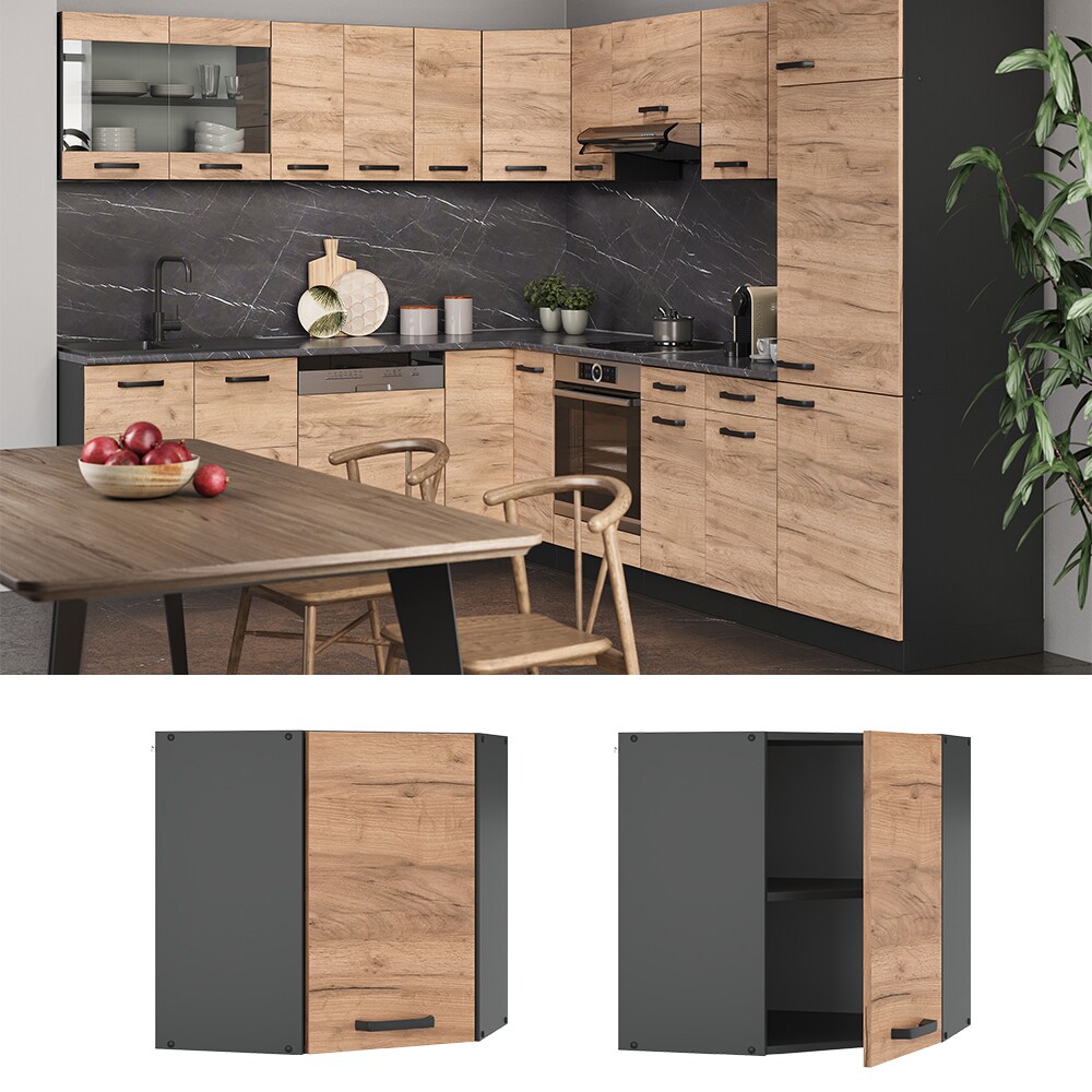 VICCO Küchenschrank Hängeschrank Eckhängeschrank 57 cm R-Line Anthrazit