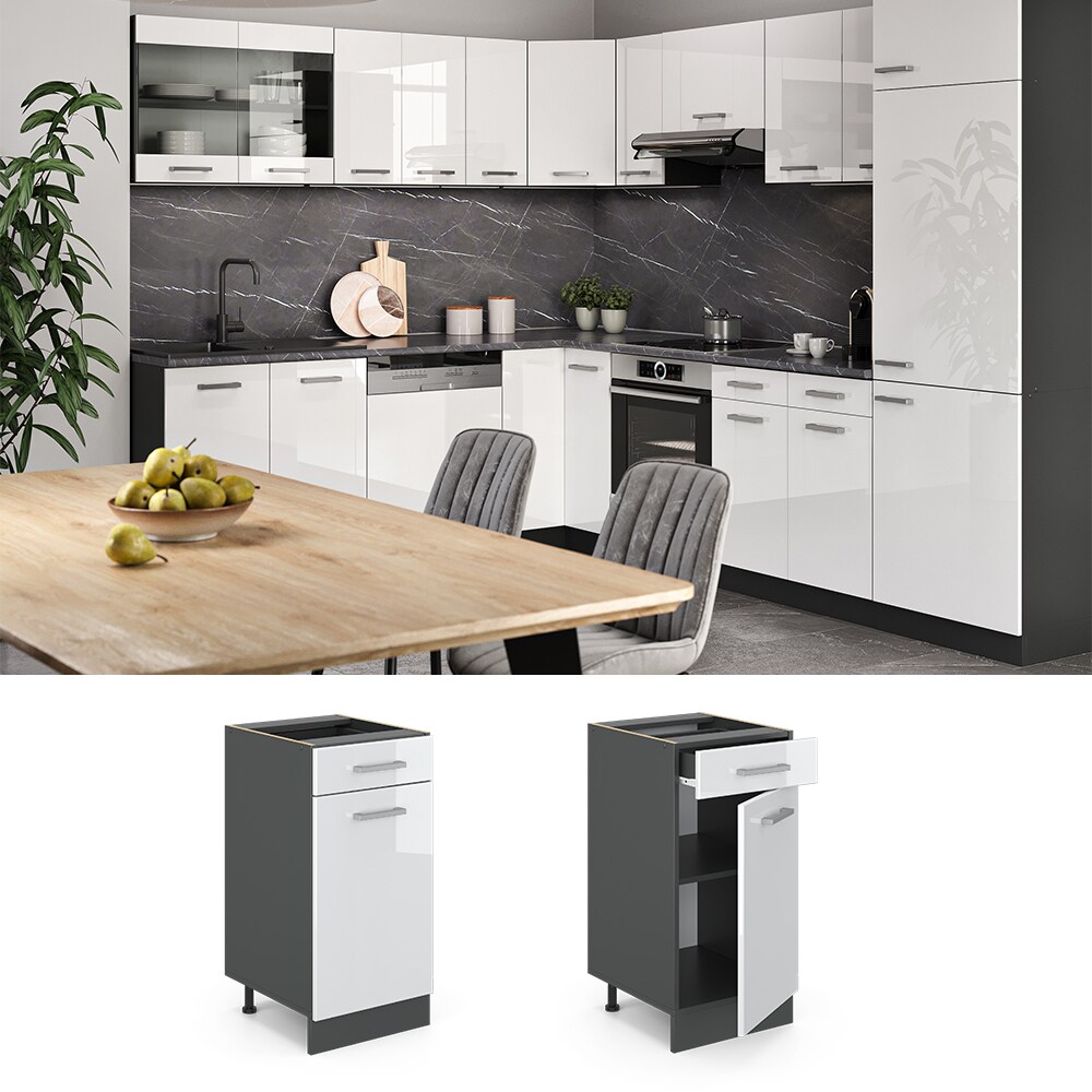 VICCO Küchenschrank Unterschrank Schubunterschrank 40 cm R-Line Anthrazit