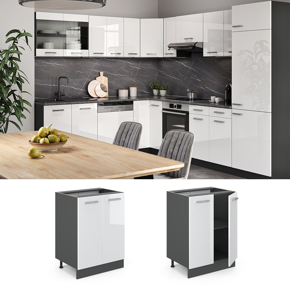 VICCO Küchenschrank Unterschrank 60 cm R-Line Anthrazit