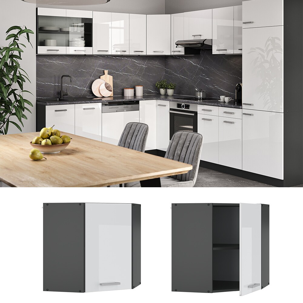VICCO Küchenschrank Hängeschrank Eckhängeschrank 57 cm R-Line Anthrazit