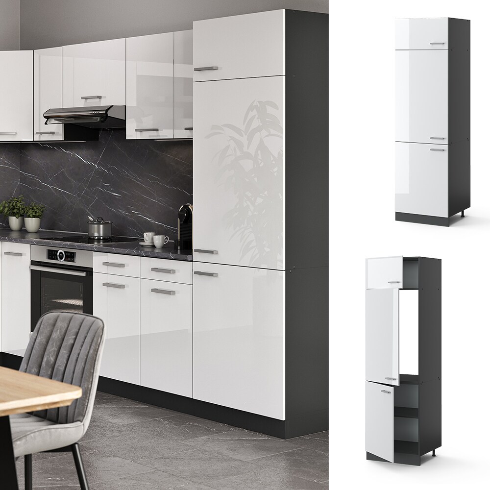 VICCO Küchenschrank Kühlumbauschrank 60 cm R-Line Anthrazit