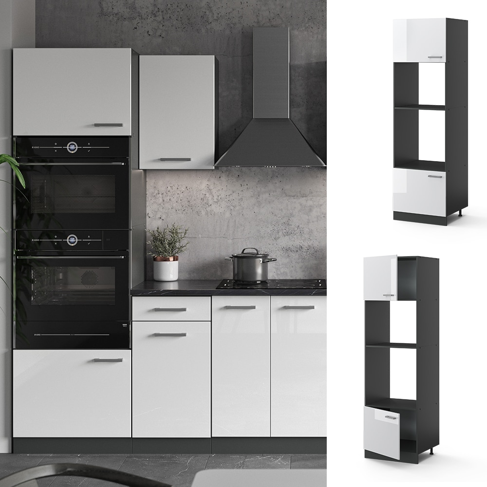 VICCO K&uuml;chenschrank Mikrowellenumbauschrank 60 cm R-Line Anthrazit - Bild 1