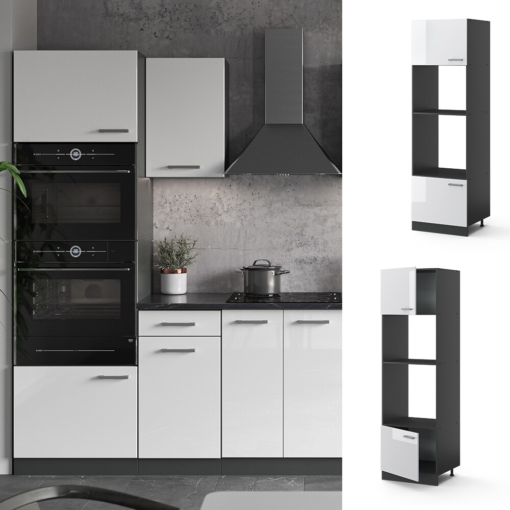 VICCO Küchenschrank Mikrowellenumbauschrank 60 cm R-Line Anthrazit